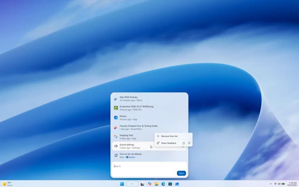 Context menu