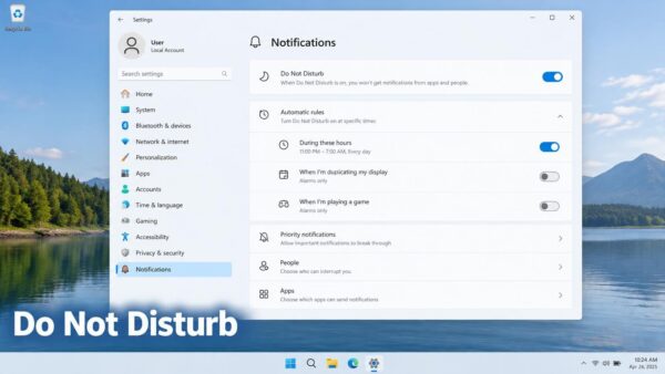 How to Enable Automatic Do Not Disturb Scheduling in Windows 11