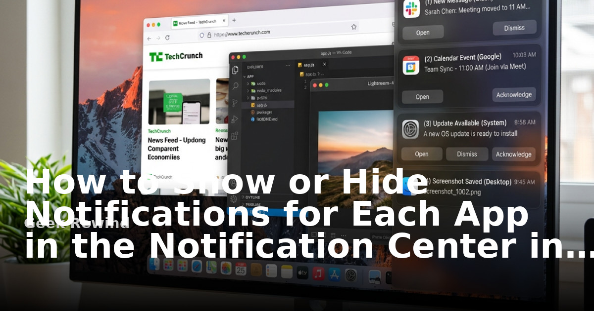 How to Show or hide Notifications for each app in the Notification ...