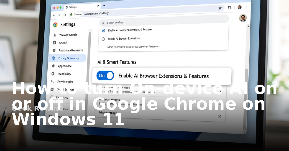 How to turn On-device AI on or off in Google Chrome on Windows 11 ...