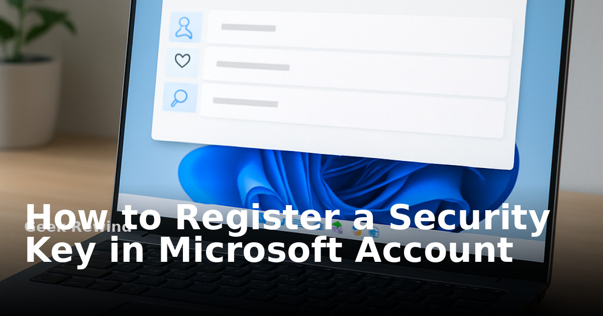How to Register a security key in Microsoft account | Geek Rewind