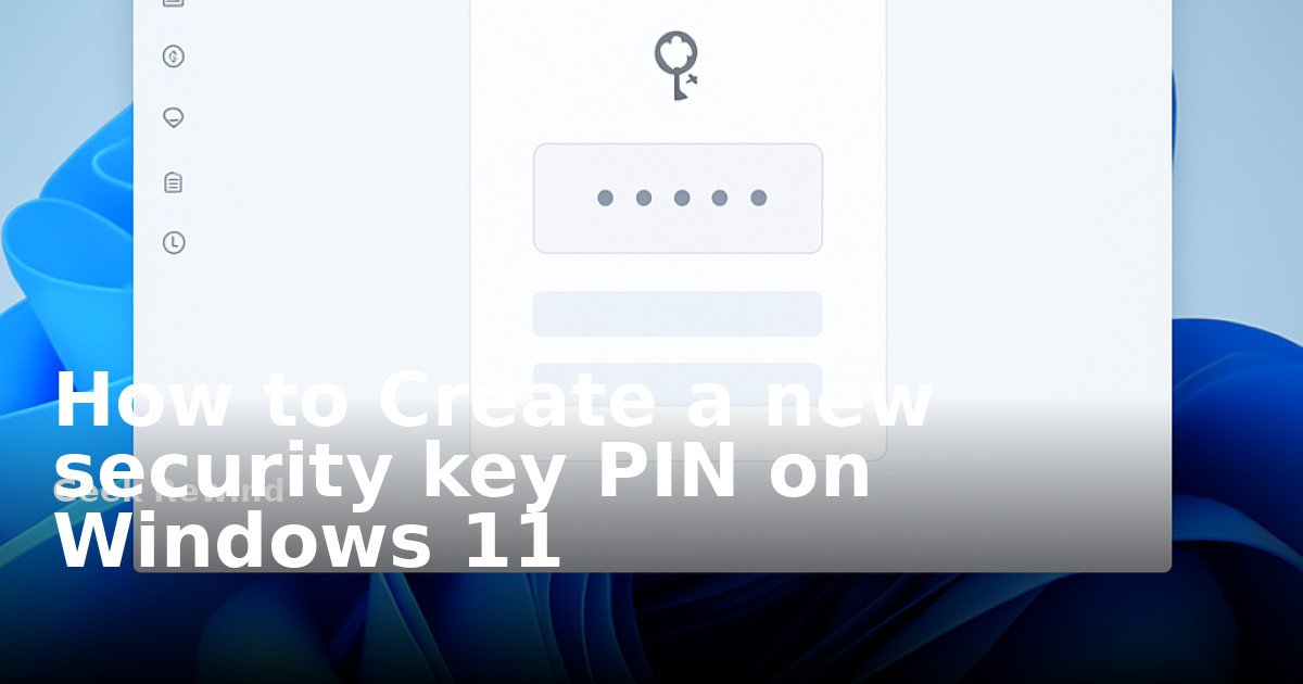 How to Create a new security key PIN on Windows 11 | Geek Rewind