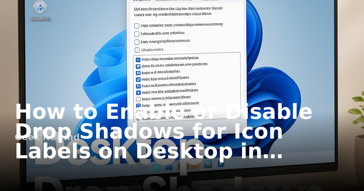 How to Enable or Disable Drop Shadows for Icon Labels on Desktop in ...