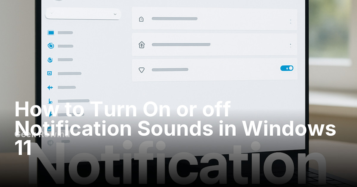 How to turn On or Off Notification Sounds in Windows 11 | Geek Rewind