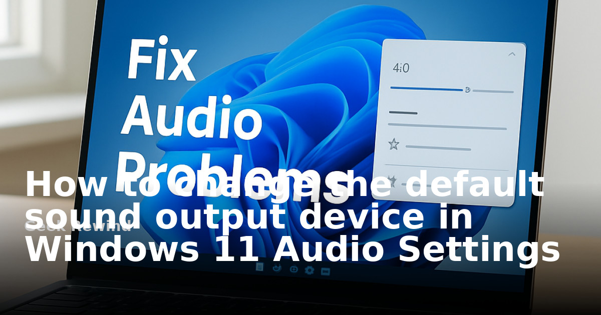 How to change the default sound output device in Windows 11 Audio ...