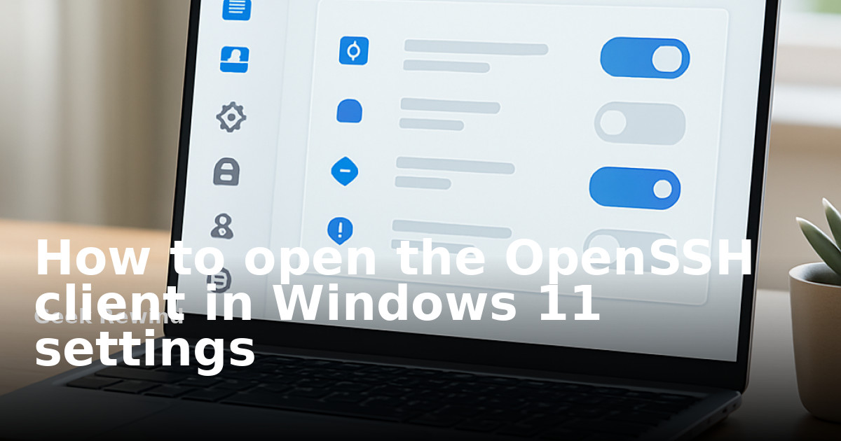 How to open the OpenSSH client in Windows 11 settings | Geek Rewind