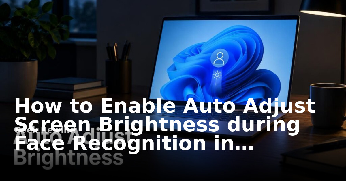 How to Enable Auto Adjust Screen Brightness during Face Recognition in ...