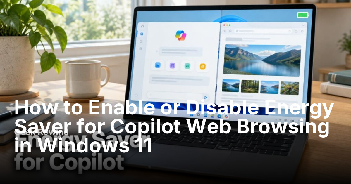 How to Enable or Disable Energy Saver for Copilot Web Browsing in ...