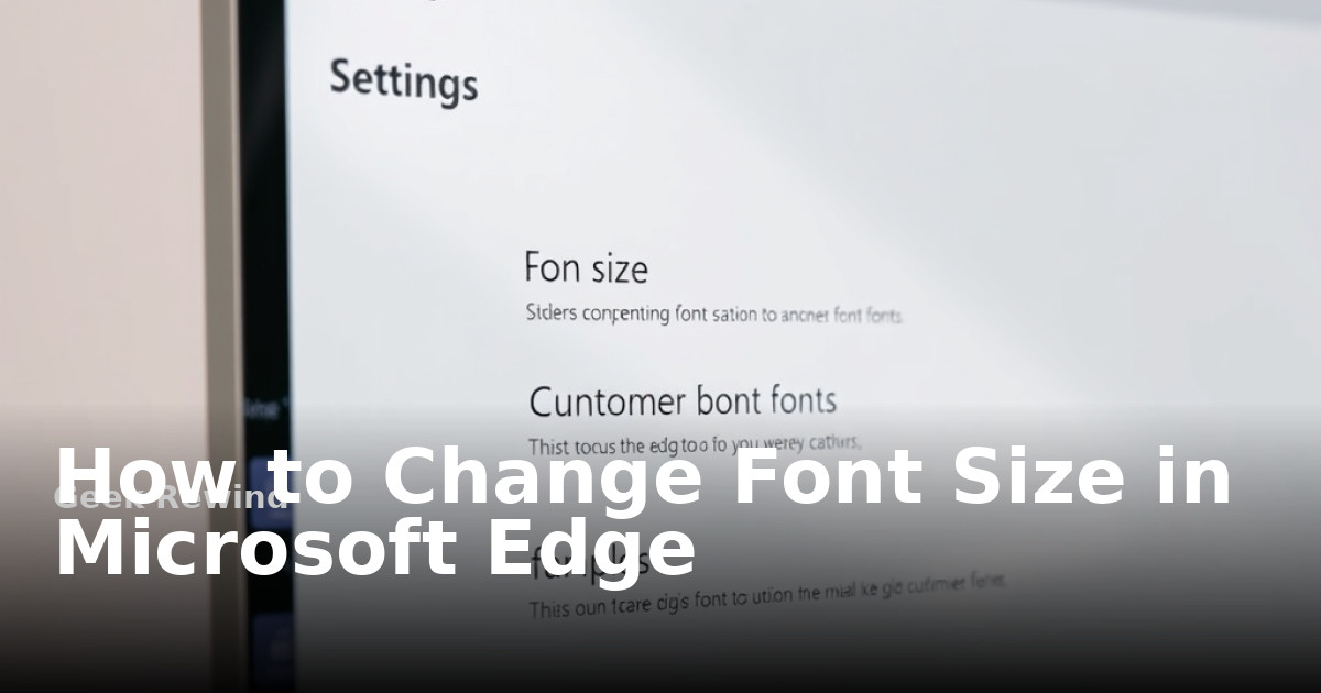 How to Change Font Size in Microsoft Edge | Geek Rewind