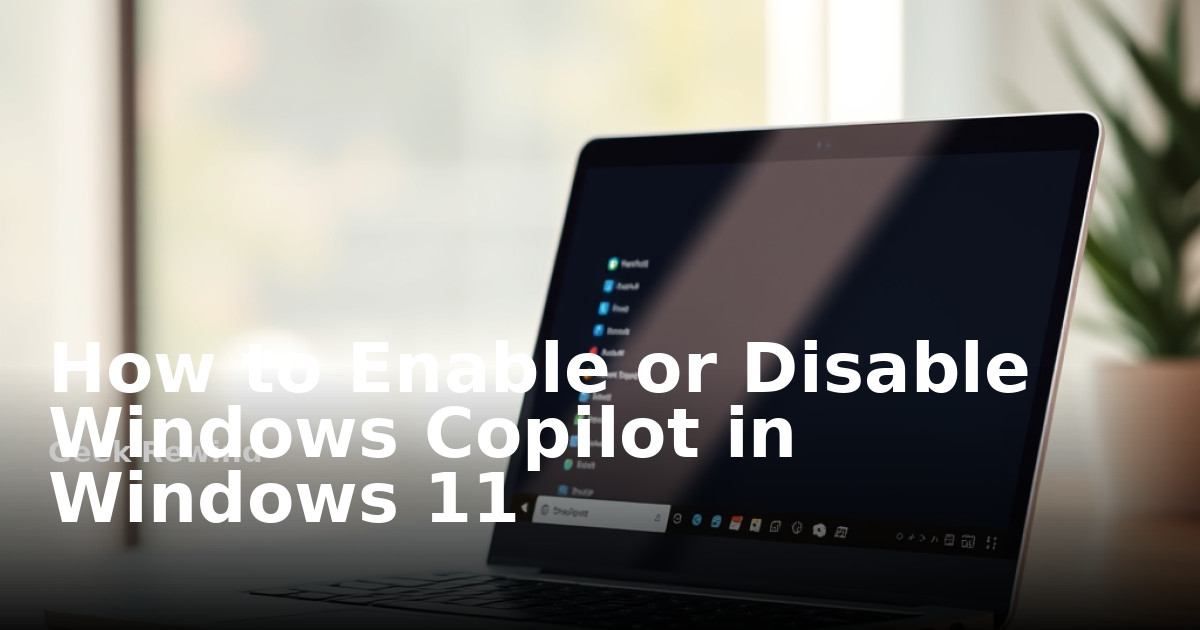 How to Enable or Disable Windows Copilot in Windows 11 | Geek Rewind