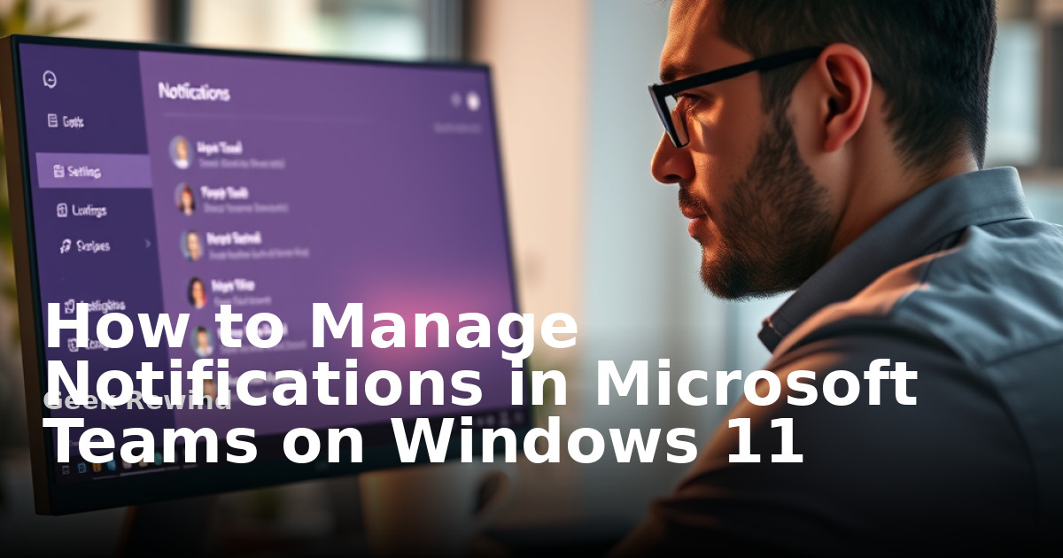 How to Manage Notifications in Microsoft Teams on Windows 11 | Geek Rewind