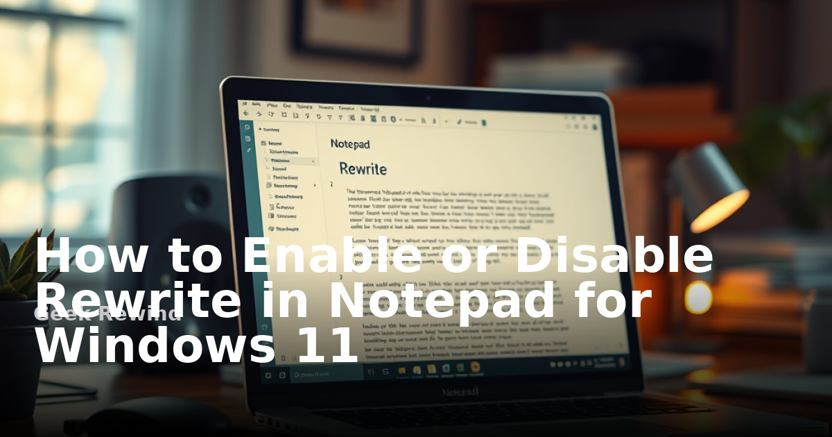 How to Enable or Disable Rewrite in Notepad for Windows 11 | Geek Rewind