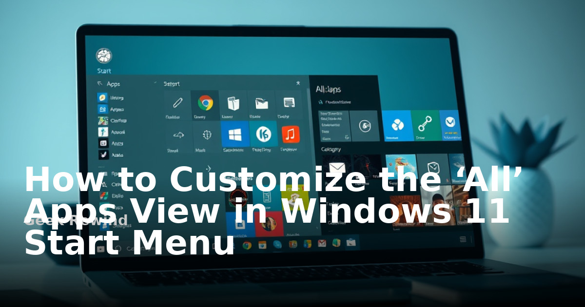 How to Customize the ‘All’ Apps View in Windows 11 Start Menu | Geek Rewind