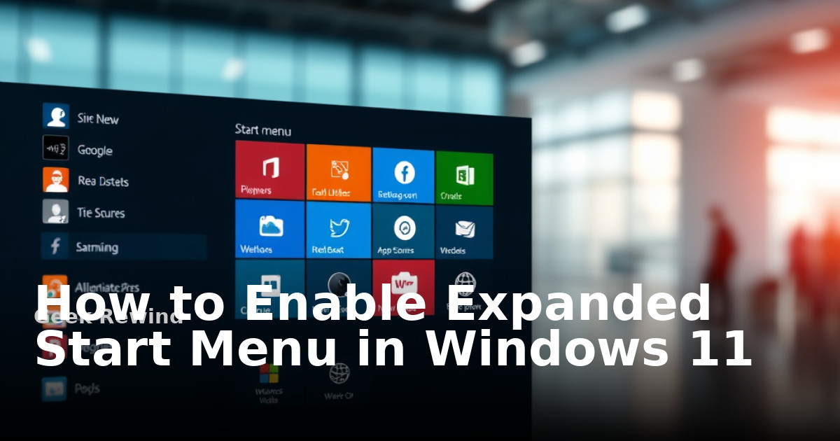 How to Enable Expanded Start Menu in Windows 11 | Geek Rewind